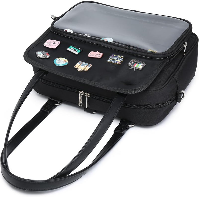 CHERRY SAUCE Oxford Ita Bag Crossbody Shoulder Bag Satchel Messenger Backpack Multi-Purpose Pins Display - Image 3